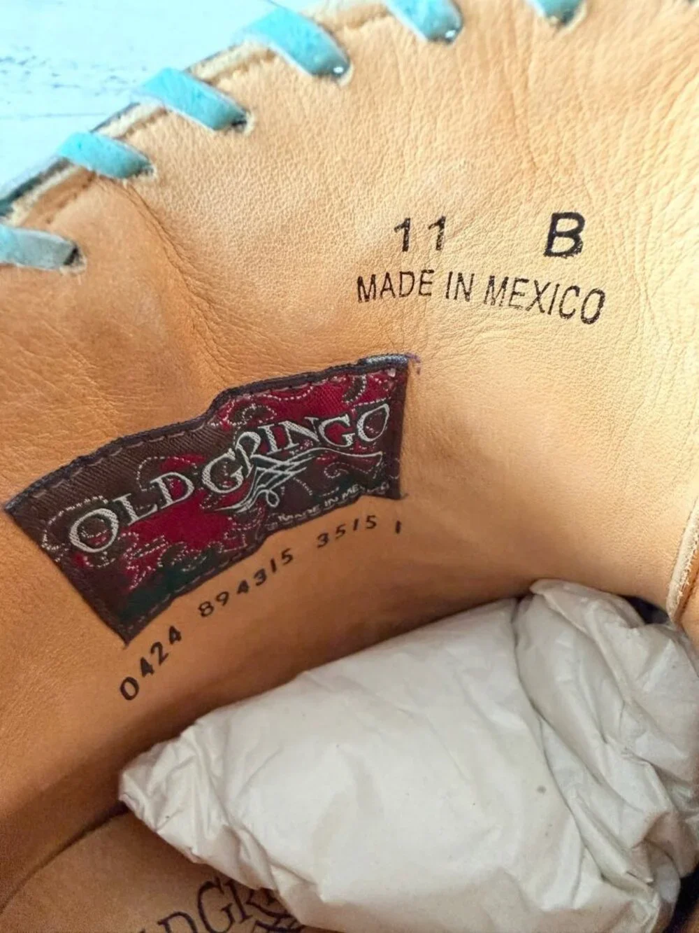 Old Gringo EAGLE FLIGHT Short Cowboy Boots Black Turquoise Womens 11 Snip Toe
